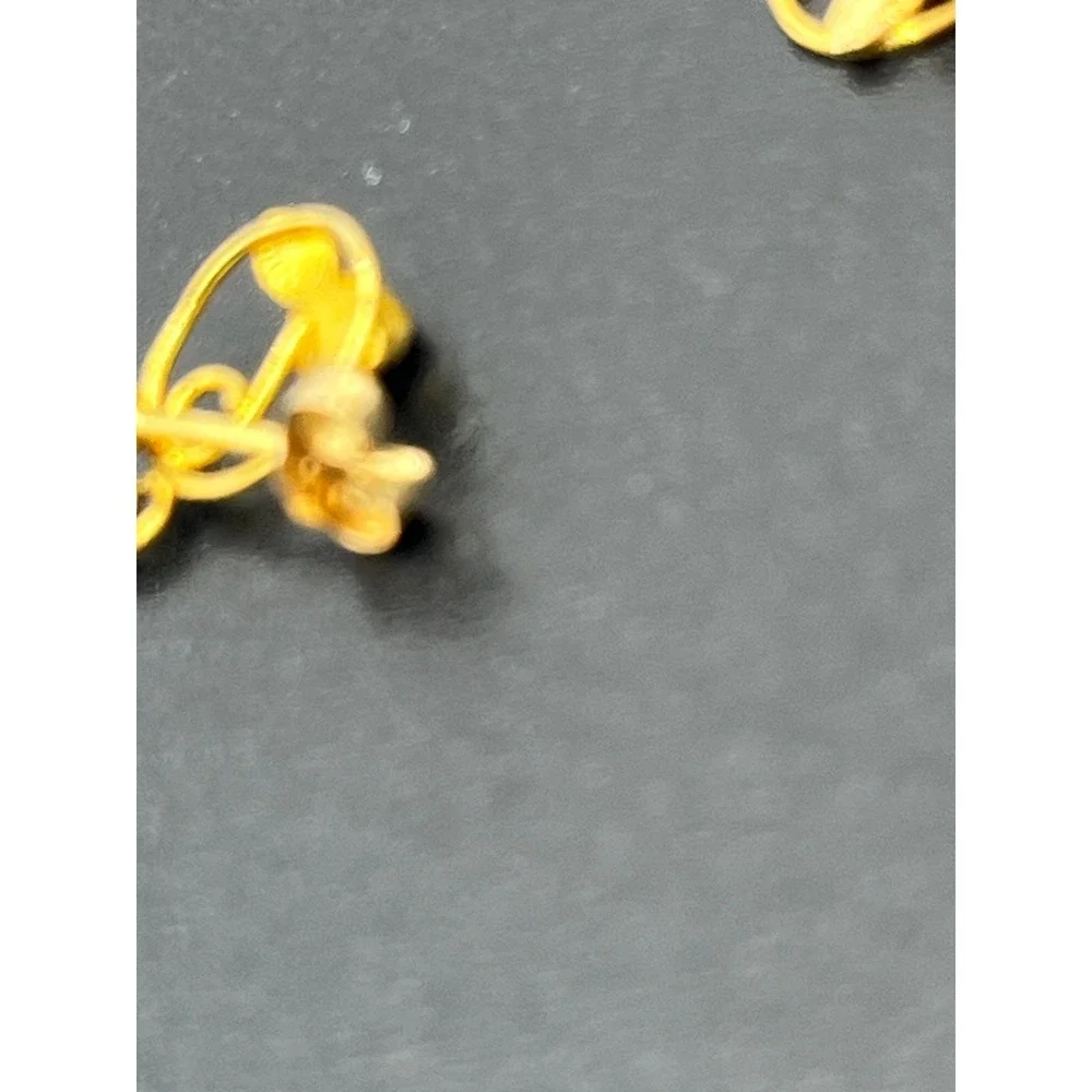 Black Hills Gold RGC 14K Vintage Marked Rose Flower Dangle Petite Earrings